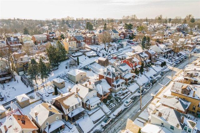 view of snowy aerial view