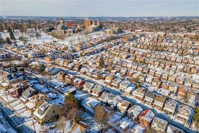 view of snowy aerial view