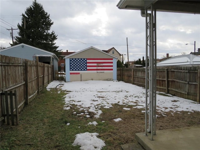 view of snowy yard