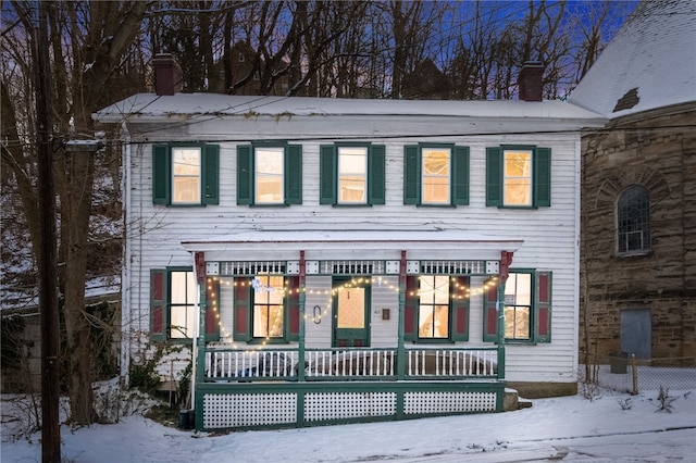 colonial house with covered porch