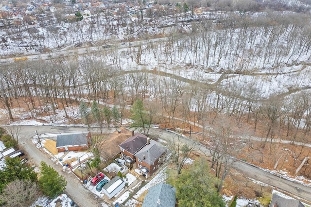 view of snowy aerial view