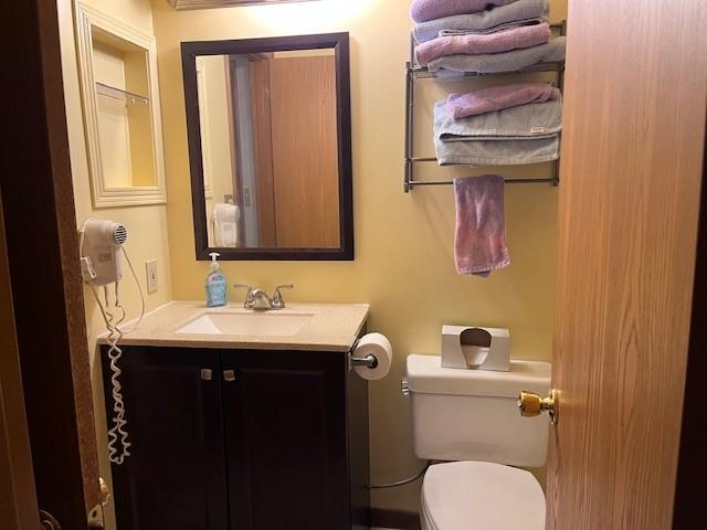 bathroom with vanity and toilet