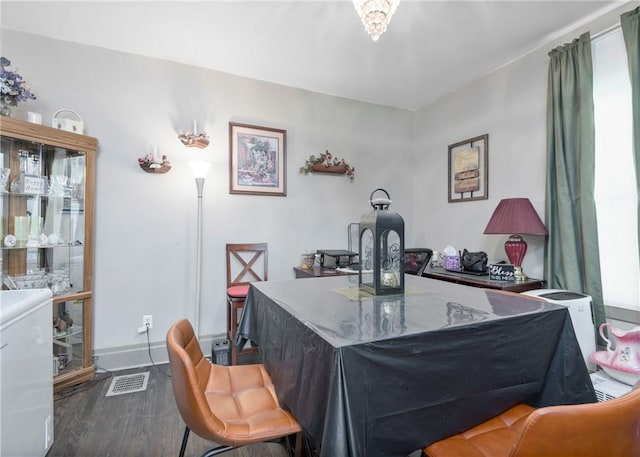 interior space featuring dark hardwood / wood-style flooring