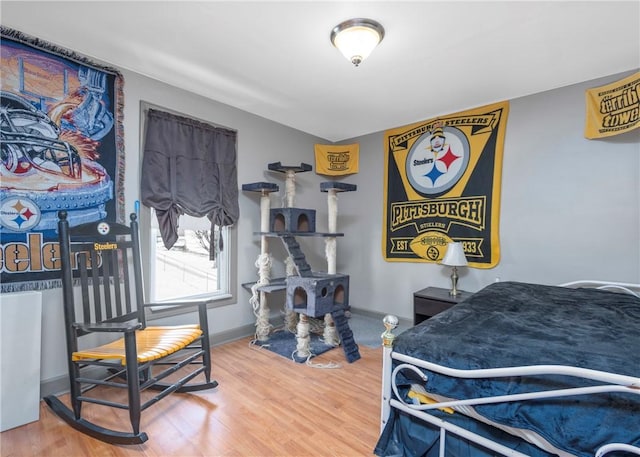 bedroom with hardwood / wood-style flooring