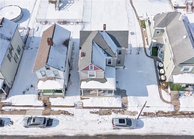 view of snowy aerial view