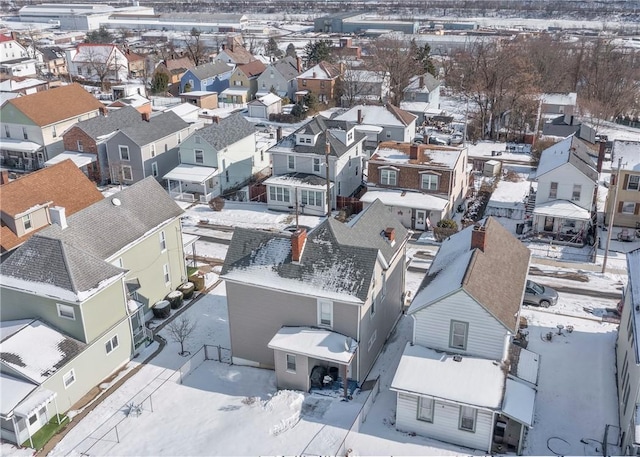 view of snowy aerial view