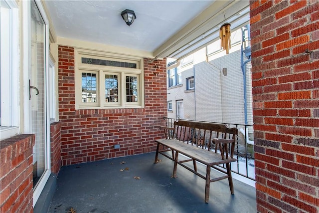 view of patio featuring a porch