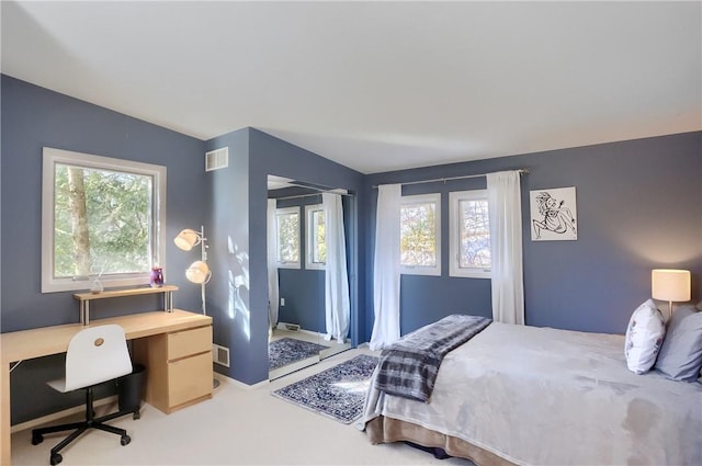 bedroom featuring carpet