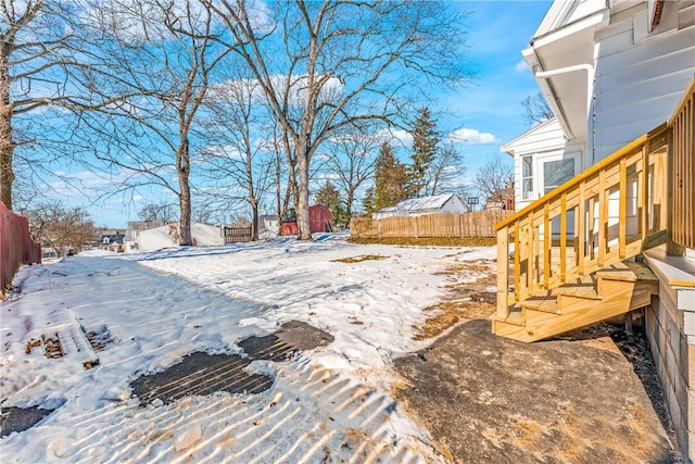 view of snowy yard