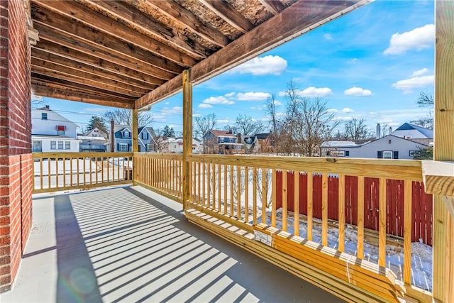 wooden balcony with a wooden deck