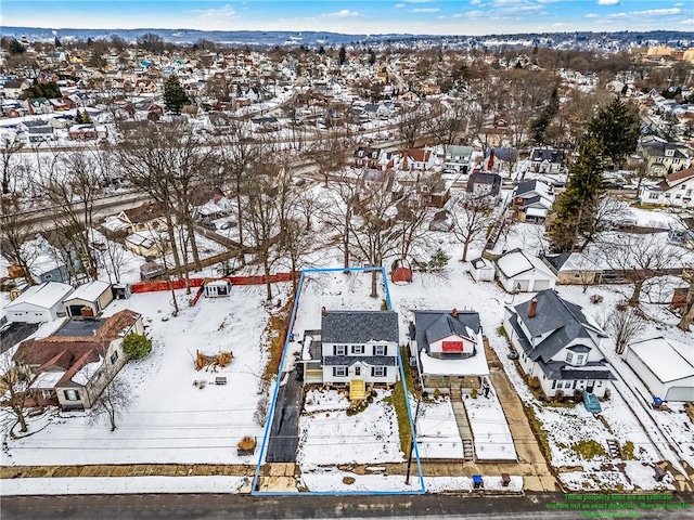 view of snowy aerial view