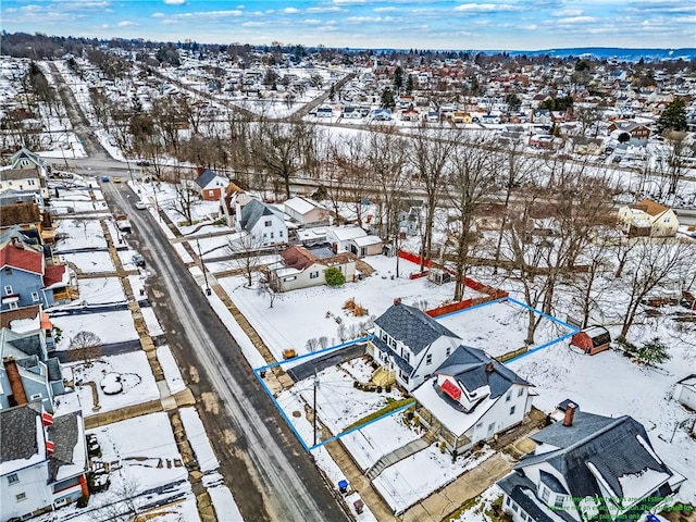 view of snowy aerial view