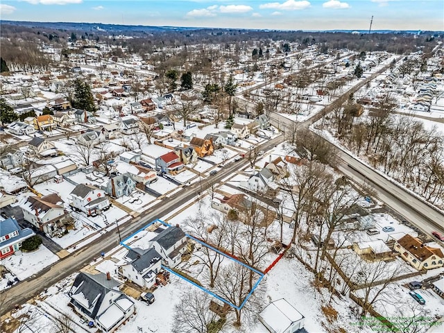 view of snowy aerial view