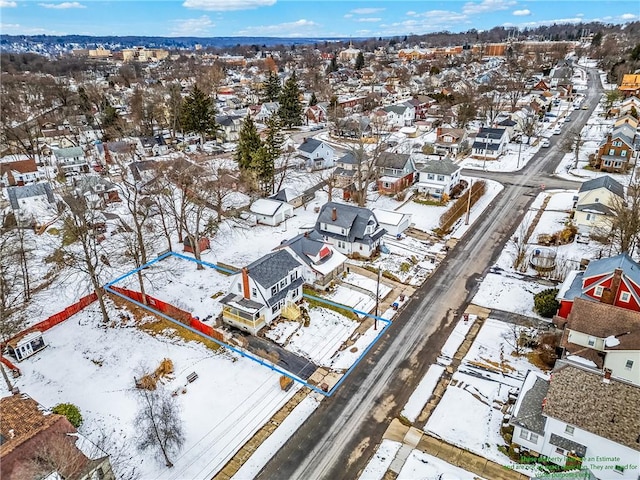 view of snowy aerial view