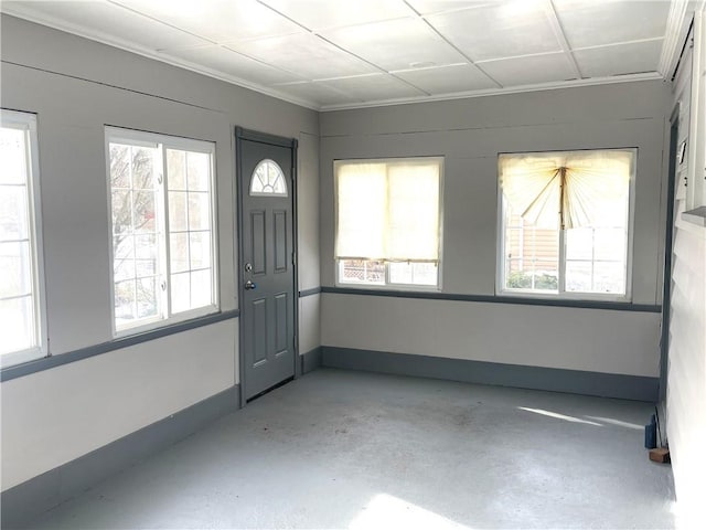 foyer with concrete flooring