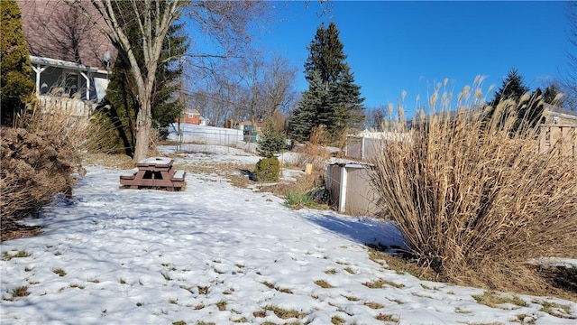 view of snowy yard