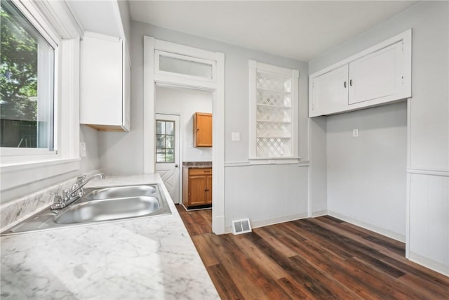 kitchen featuring dark hardwood / wood-style flooring and sink