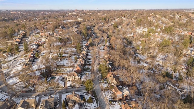 birds eye view of property with a residential view