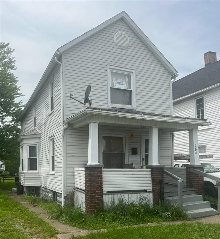 view of front of property with covered porch