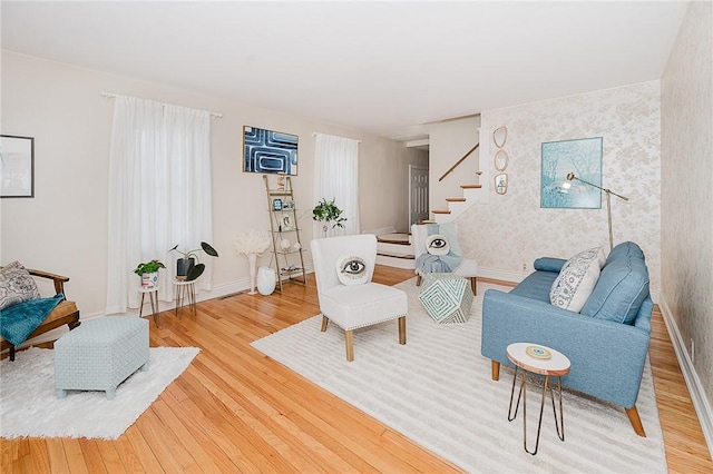 sitting room featuring hardwood / wood-style flooring