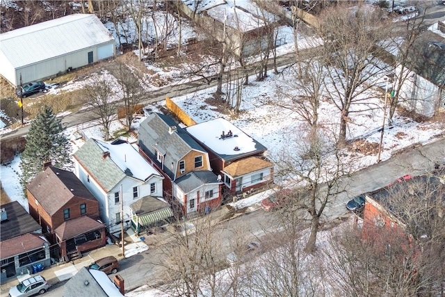 view of snowy aerial view