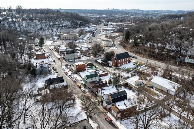 view of snowy aerial view