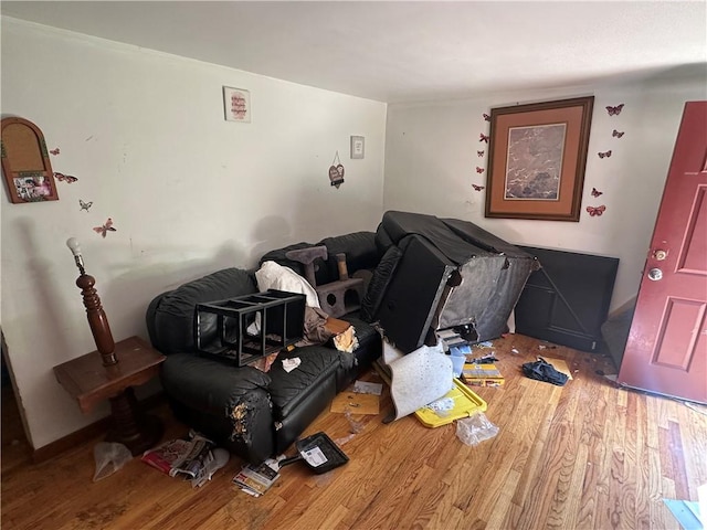 living room featuring wood-type flooring