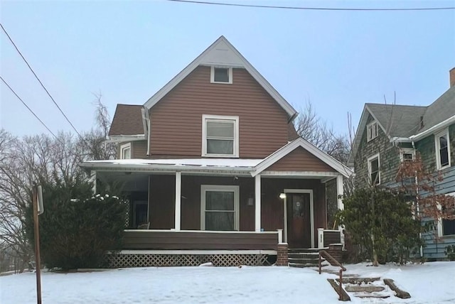 view of front of property with a porch