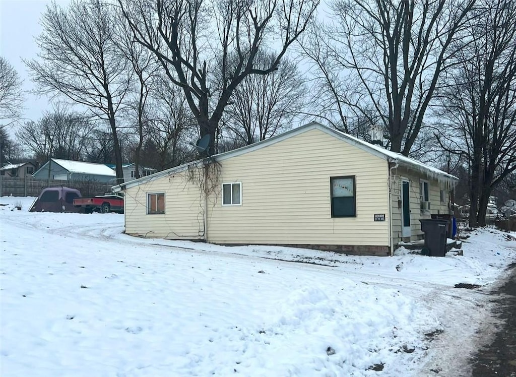 view of snowy exterior