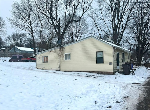 view of snowy exterior