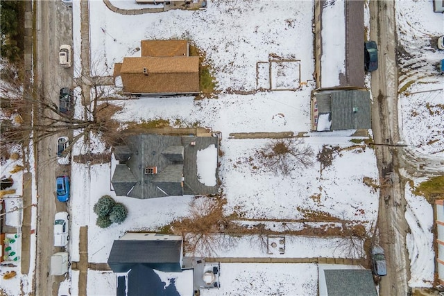 view of snowy aerial view