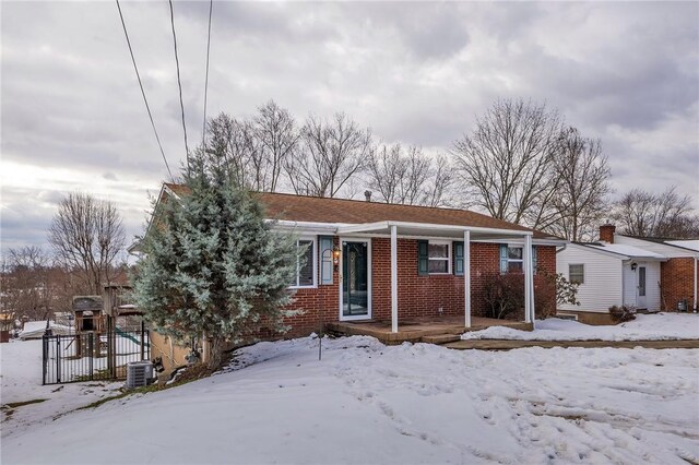 view of front of house with central AC