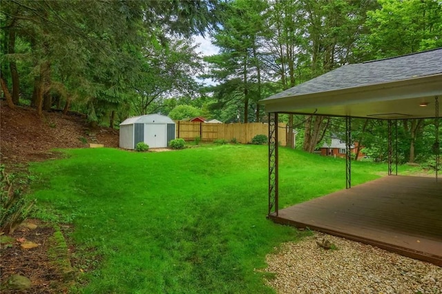 217 Belladonna Dr, Shaler, PA 15116 - fenced backyard with a storage shed and view of scattered trees