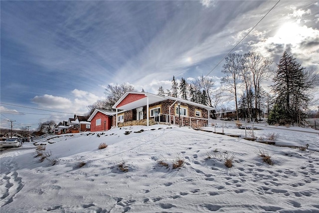 view of snowy exterior