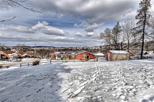 view of snowy yard