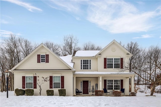 view of front property featuring a porch