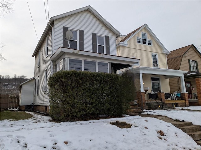 view of front property with covered porch