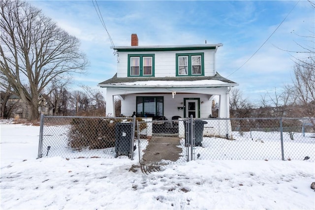 view of front property with a porch