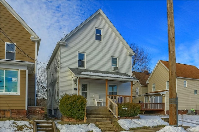 view of front of property with covered porch