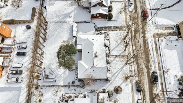 view of snowy aerial view