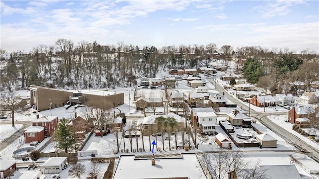 view of snowy aerial view