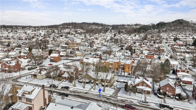 view of snowy aerial view