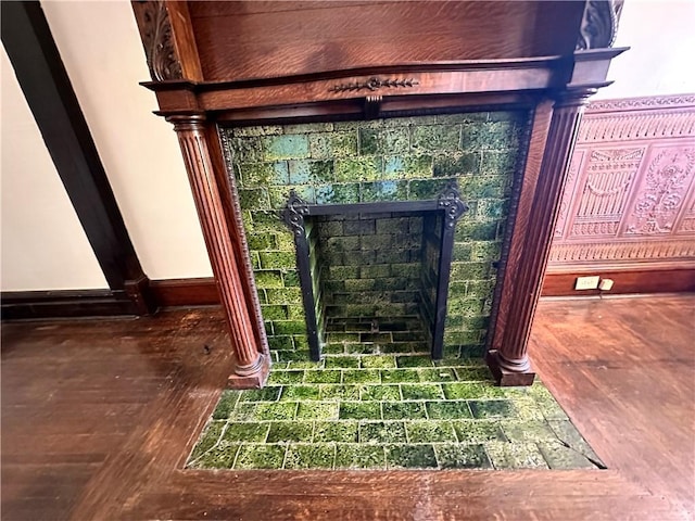 interior details featuring wood-type flooring