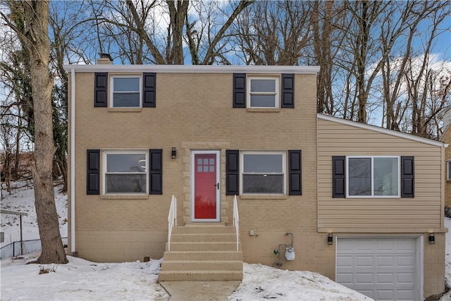 view of front facade with a garage