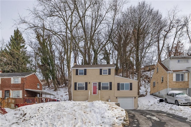 view of front of home with a garage