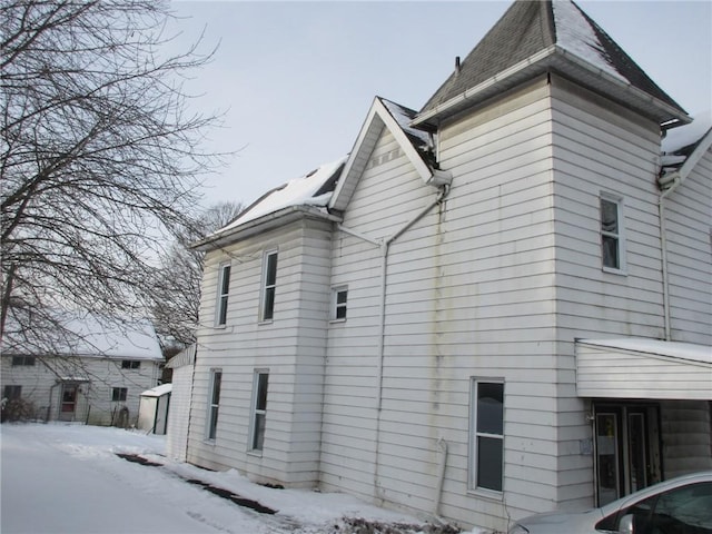 view of snowy exterior