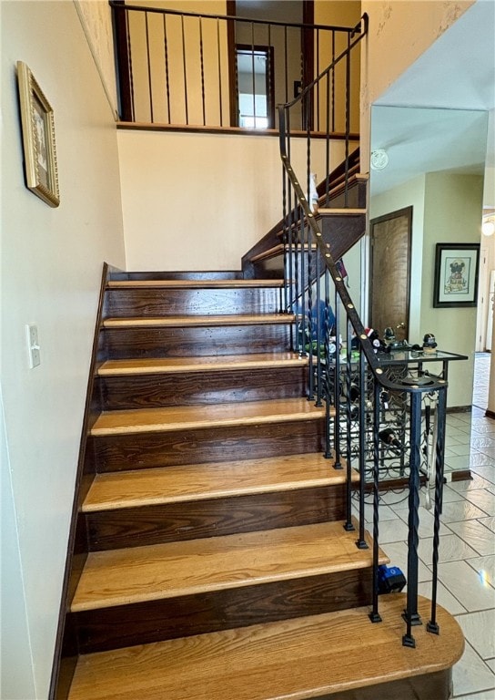 stairs with baseboards