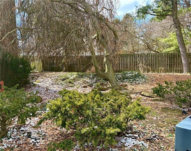 view of yard featuring fence