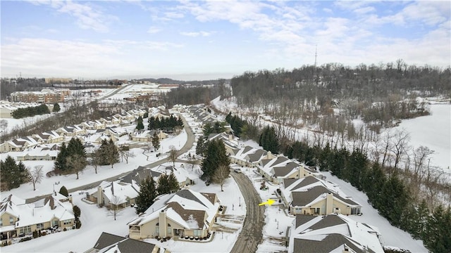 view of snowy aerial view