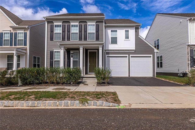 view of front of home with a garage